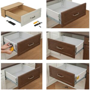 Visual guide on how to assemble a flat-pack kitchen drawer for replacement.