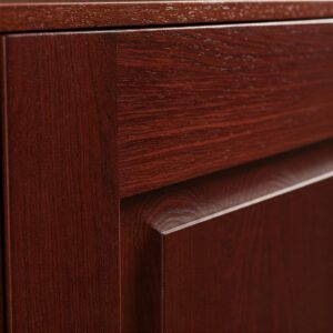 Detailed view of natural wood grain on a Cherry Kitchen Units cabinet door.
