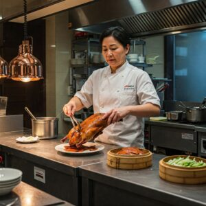 "Mings Kitchen chef skillfully preparing an authentic Chinese dish." Image: A plate of Mings Kitchen's signature dish.