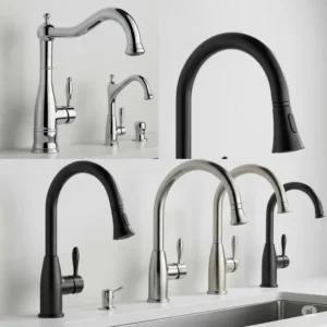 Variety of single lever faucet kitchen finishes to match any decor.
