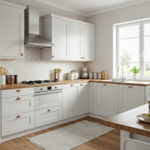 Popular color palettes for sophisticated European kitchen cabinets.