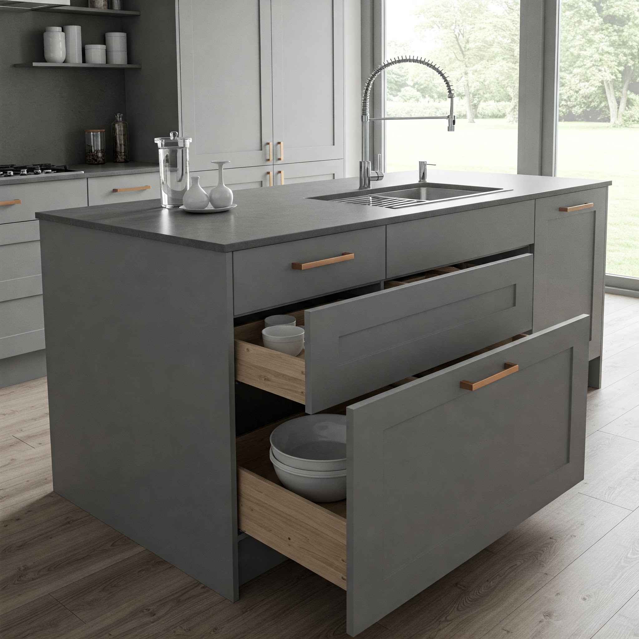 10 Stunning Modern Gray Kitchen Cabinets That Transform Your Home in ...