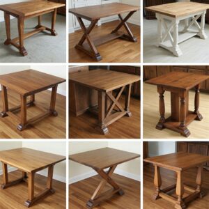 Various leg styles for a stained wood kitchen island table, showcasing ideas stained wood kitchen island table with legs design options.