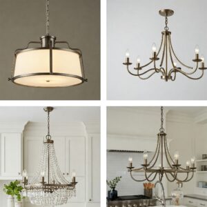 How a kitchen island chandelier integrates seamlessly with various kitchen design aesthetics.