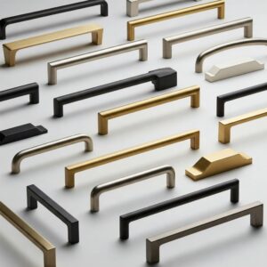 A collection of various Modern Kitchen Cabinet Pulls styles and finishes.