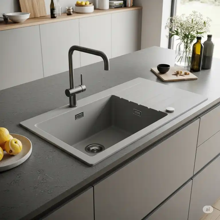 Modern composite kitchen sinks with a sleek design, perfect for contemporary kitchens.