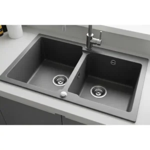 Image of a practical double basin composite kitchen sinks, ideal for busy households.