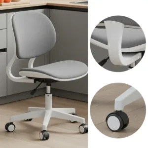 Ergonomic kitchen chair design featuring durable, multi-directional rollers for effortless mobility.