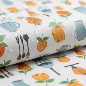 Close-up view showcasing the durable, waterproof texture of high-quality kitchen sticker wallpaper, ideal for easy cleaning.