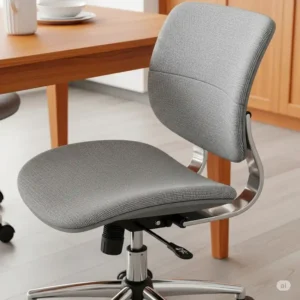 Close-up illustration of an individual ergonomic rolling chair, emphasizing its design for use with a kitchen table with rolling chairs.