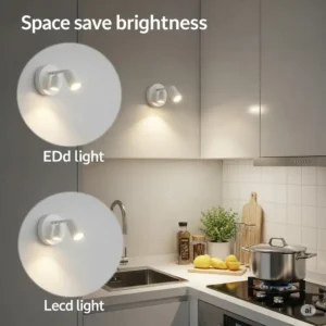 Compact and space-saving small kitchen wall lights, ideal for optimizing illumination in galley or smaller kitchen layouts.