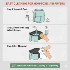 Instructions on how to safely clean and maintain the interior, crucial for keeping what kind of air fryer is non toxic.