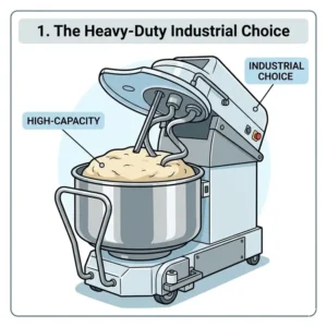 An industrial-strength heavy-duty machine from one of the best spiral mixer brands for high-volume dough production.