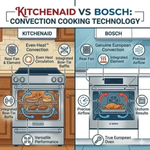 Oven convection technology and airflow comparison for kitchenaid vs bosch ranges.