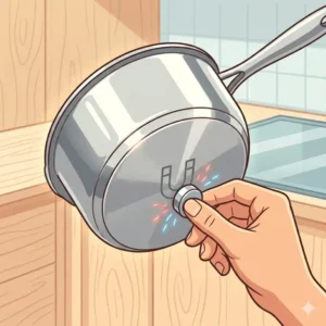 Using a magnet to check if a pan is compatible and learning how to use induction cookware correctly.