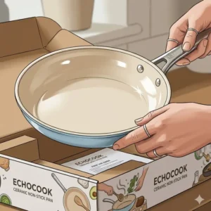 Using a soft microfiber cloth to dry the surface, explaining how to use ceramic pan first time.