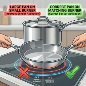 Matching the pan size to the cooking zone to master how to use induction cookware correctly.