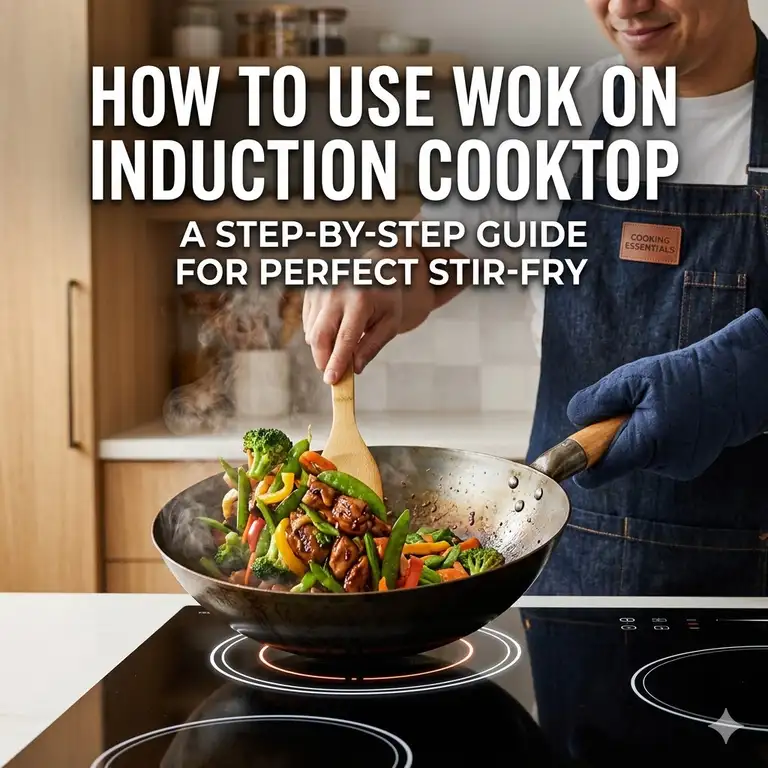 A professional chef demonstrating how to use wok on induction cooktop for a perfect stir-fry.