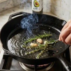 Getting the oil temperature right is crucial for how to sear meat perfectly in pan.