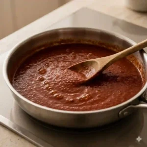 An infographic comparing a boil and a simmer to show the correct bubble activity when learning how to simmer sauce correctly.