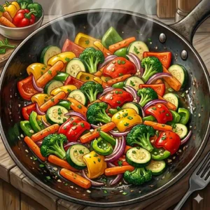 Uniformly chopped fresh produce prepared for a guide on how to saute vegetables step by step.