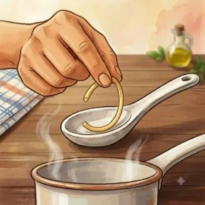 Adding salt to boiling water as part of how to cook pasta perfectly every time.