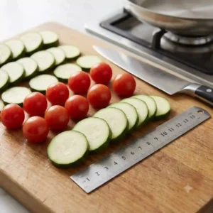 Uniformly cut ingredients to help you cook food evenly in a pan.