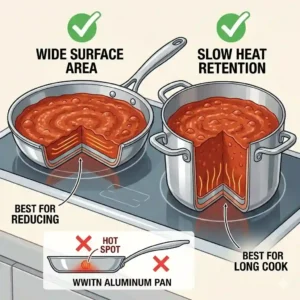 A stove dial turned to a low heat setting, illustrating the proper temperature control needed to simmer sauce correctly without burning.