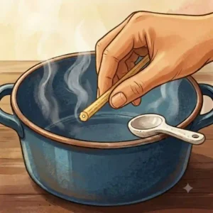 Testing a noodle for al dente texture to ensure how to cook pasta perfectly every time.