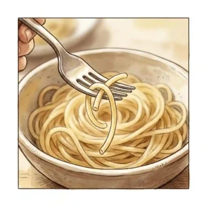 Saving a cup of starchy water while learning how to cook pasta perfectly every time.