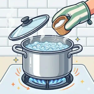 Adding salt correctly for how to boil water faster tips.