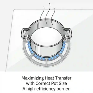 Using high efficiency burners for how to boil water faster tips.
