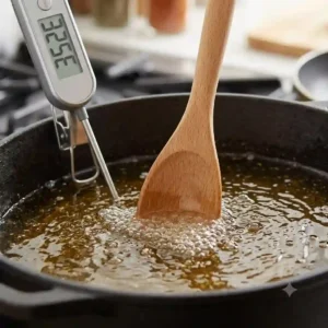 "A chart showcasing high smoke point frying oils suitable for achieving the best cooking temperature for frying foods."